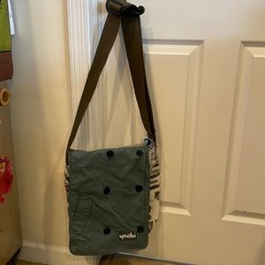 Yay messager bag! Made from m recycled clothing.